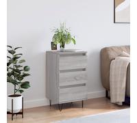 vidaXL Buffet armoire latérale Sonoma gris 3 tiroirs 40x35x70 cm bois d'ingénierie