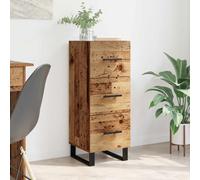 Vidaxl Buffet Bois Ancien 34,5 X 34 X 90 Cm Bois D'ingénierie Et Fer