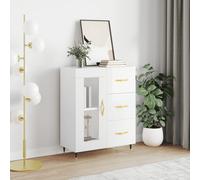 Buffet Blanc brillant 69,5x34x90 cm Bois d'ingénierie828022