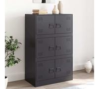 vidaXL Buffet Noir 67x39x107 cm Acier, Armoire, Armoire latérale, Armoire de Rangement, armoires, Placard, Buffet Haut, Organisateur de Maison