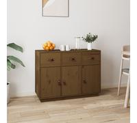 Buffet Armoire Placard Rangement Salon Maison Gris Bois Massif de Pin vidaXL
