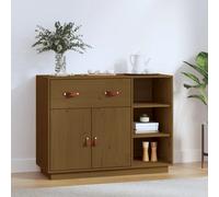 Vidaxl Buffet Marron Miel 98,5x40x75 Cm Bois Massif De Pin Multicolore