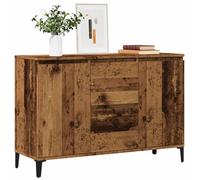Buffet Vidaxl Chêne Noir Bois De Chêne Massif, Acier Enduit De Poudre Noir