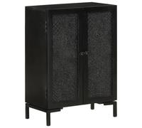 vidaXL Buffet noir en bois massif de manguier et fer 55x30x77 cm