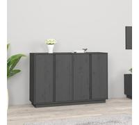 Buffet Armoire Rangement Salon Salle de Séjour Gris Bois Massif de Pin vidaXL