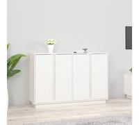Vidaxl Buffet Blanc 120x35x80 Cm Bois Massif De Pin Blanc