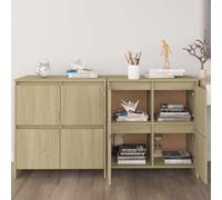 Vidaxl Buffets 2 Pcs Chêne Sonoma 70x41x75 Cm Aggloméré
