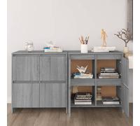 3098095 vidaXL Buffets 2 pcs Sonoma gris 70x41x75 cm Aggloméré