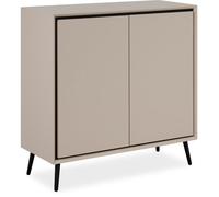 Buffet - ARONA 01A - Beige / Noir - 2 portes - 90 x 90 x 38 cm