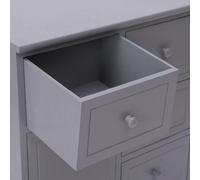 Buffet Avec 10 Tiroirs Gris 113 X 30 X 79 Cm Bois