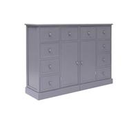 Buffet Avec 10 Tiroirs Gris 113 X 30 X 79 Cm Bois Gris