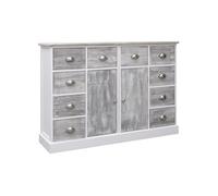 Vidaxl Buffet Avec 10 Tiroirs Gris 113x30x79 Cm Bois Gris
