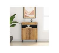 Vidaxl Buffet Avec 2 Portes 60x33x75 Cm Bois Massif De Manguier Marron