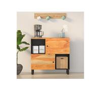 Vidaxl Buffet Avec 2 Portes 80x33x75 Cm Bois Massif D'acacia Marron
