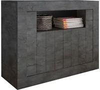 Buffet avec 2 portes battantes en bois, gris foncé, collection URBAN