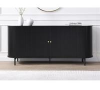 Buffet avec 2 portes coulissantes en MDF - Noir - SEVATO