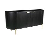 Vente-unique-Buffet avec 2 Portes en Bois de manguier et métal doré - Noir - NEVILI de Maison Céphy