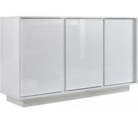 Buffet avec 3 portes, collection CREAM, en laque blanche brillante, idéal pour un salon ou une salle à manger moderne.