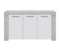 Buffet avec 3 portes coloris Blanc Artik - Ciment en mélamine - Dim: 80 x 144 x 42 cm