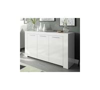 Buffet avec 3 portes decor blanc Artic -144 x 80 x 42 cm --