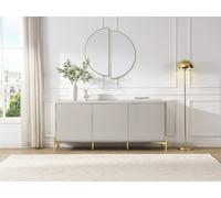Vente-unique - Buffet avec 3 Portes en MDF - Beige et doré - LYBAKA