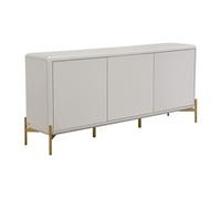 Buffet avec 3 portes en MDF - Beige et doré - LYBAKA