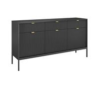 Buffet avec 3 portes et 3 tiroirs - Noir - LIOUBA de