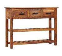 Bois d'Acacia Massif Buffet avec 3 Tiroirs 110x30x80 cm Armoire Meuble vidaXL