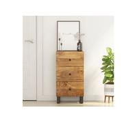 vidaXL Buffet avec 3 Tiroirs, Armoire Latérale avec Rangement, Meuble de Salle de Séjour Salon, Industriel, Bois Massif de Manguier
