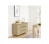 Vidaxl Buffet Avec 3 Tiroirs Chêne Sonoma 120x41x75 Cm Aggloméré