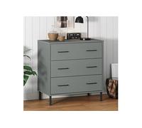Buffet avec 3 tiroirs Gris 77x40x79,5 cm Bois massif OSLO350980