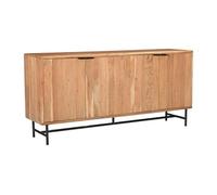Buffet avec 4 portes en bois d'acacia et métal noir - Naturel clair - ALEVIA
