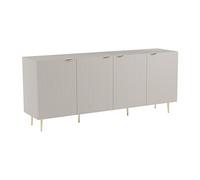 Buffet avec 4 portes en MDF et acier - Beige et Doré - YESINIA