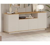 Buffet avec 4 portes et 1 étagère - Beige et naturel - LOTULA