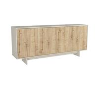 Vente-unique - Buffet avec 4 Portes - Naturel Clair et Beige - ZEFYNA