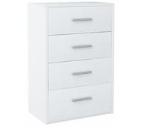 Buffet avec 4 Tiroirs Blanc - Commode Style Contemporain - 60 x 35 x 75 cm