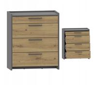 Buffet avec 4 Tiroirs Chêne Artisan - Commode Style Contemporain - 69 x 35 x 80 cm