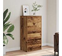 Buffet avec 6 Tiroirs Armoire de Rangement Salon Noir Bois d’Ingénierie vidaXL