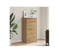 Buffet avec 6 Tiroirs Armoire de Rangement Salon Noir Bois d’Ingénierie vidaXL