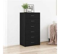 vidaXL Buffet 6 tiroirs Chêne noir 50x34x96 cm Bois d'ingénierie