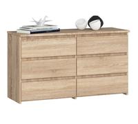 Buffet avec 6 Tiroirs Chêne Sonoma - Commode Style Contemporain - 100 x 35 x 57 cm