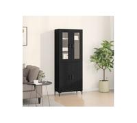 Buffet avec armoire murale en chêne noir en bois aggloméré