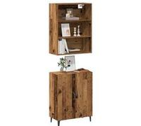 vidaXL Buffet avec armoire murale vieux bois bois d'ingénierie Marron