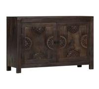 Vidaxl Buffet Avec Dessin Sculpté 110x35x70 Cm Bois De Manguier Massif