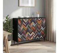vidaXL Buffet BORNE Chêne Noir 102 x 33 x 76 cm Bois d'ingénierie, Meuble de Rangement pour Salon, Buffet rectangulaire, mobilier Moderne, Solution spacieuse pour la Maison