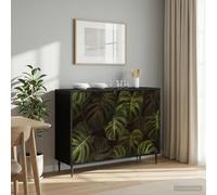 vidaXL Buffet BORNE Chêne Noir 102 x 33 x 76 cm Bois d'ingénierie, Meuble de Rangement pour Salon, Buffet rectangulaire, mobilier Moderne, Solution spacieuse pour la Maison