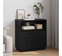 Buffet avec LED chêne noir 71x34,5x75 cm en bois d ingénierie G