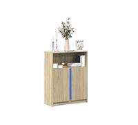 Vidaxl Buffet Avec Led Chêne Sonoma 77x34x100 Cm Bois D'ingénierie Marron