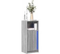 vidaXL Buffet avec LED Sonoma Gris 42,5x34x100 cm Bois d'ingénierie, Meuble de Rangement, Meuble de Rangement Cuisine, Meuble de Rangement de Salon