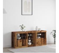 Vidaxl Buffet Avec Éclairage Led Bois Ancien 162x37x67 Cm Bois Reconstitué